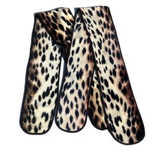 Two Leopard print fluffy extra large bed runners animal print scarf